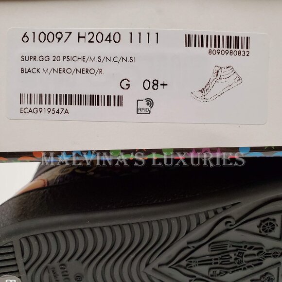 GUCCI SNEAKERS PSYCHEDELIC HIGH GG LOGO SUPREME CANVAS LEATHER SHOES sz 8.5G 9 - Picture 14 of 15